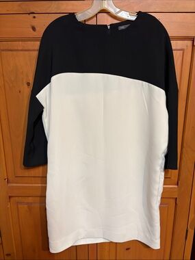 Vince Black and White Crewneck Dress